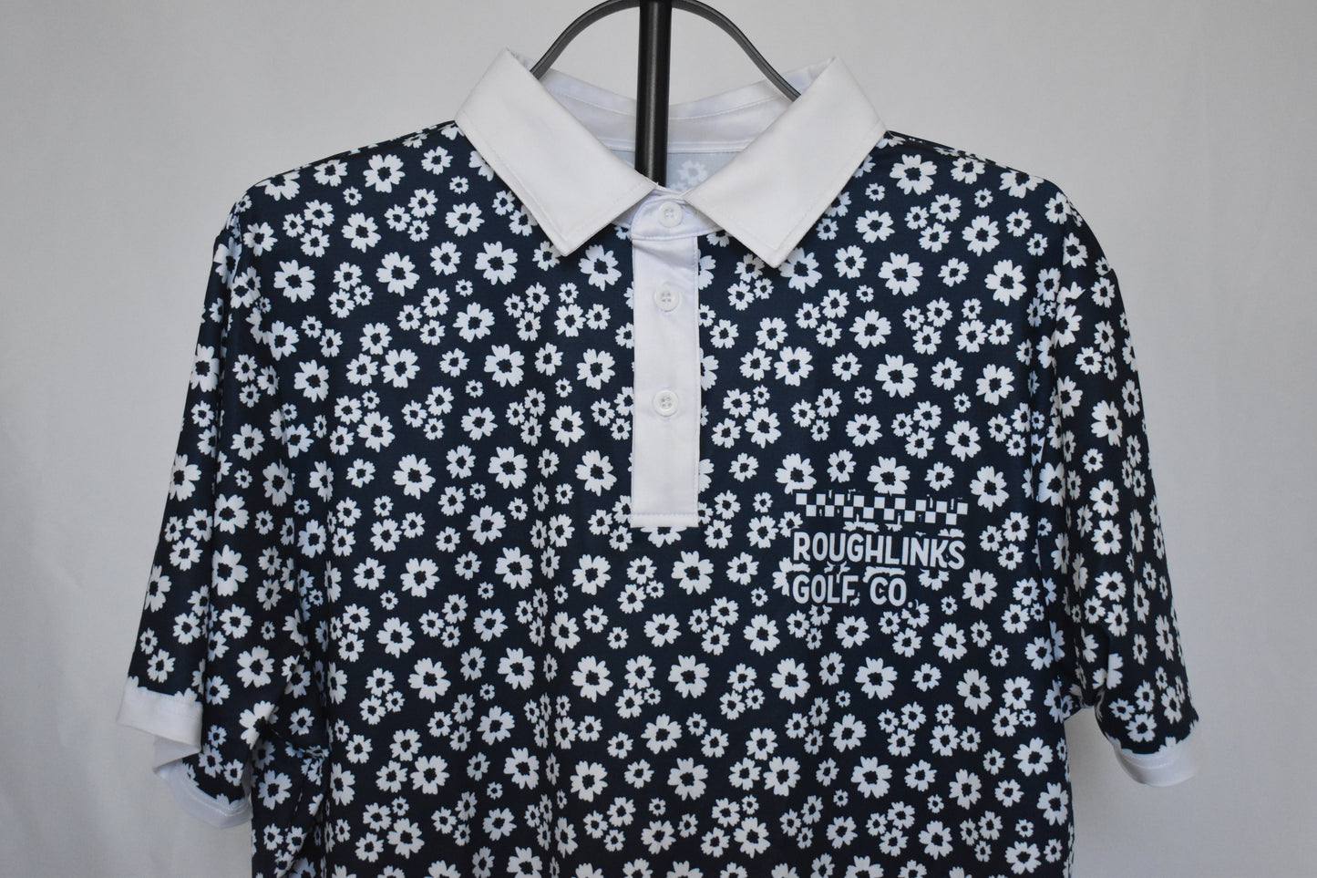 Floral Polo - Blue/White